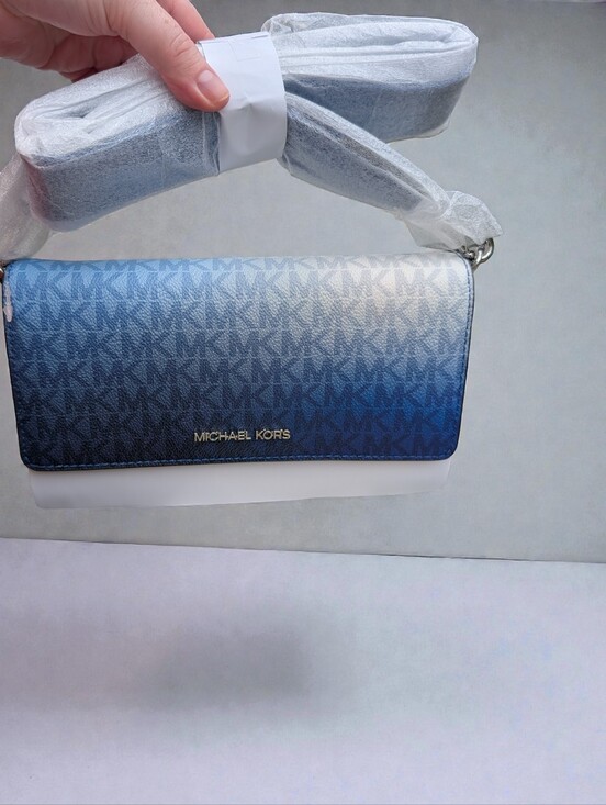 Michael Kors Handbags - Michael Kors Jet Set Large Zip-Around Crossbody/Wallet – Galaxy Blue (NWT)